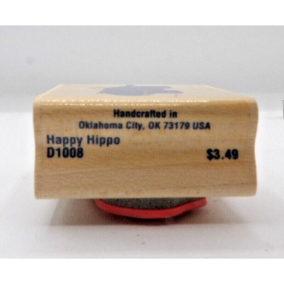 Stamp "Happy Hippo" #D1008 Stampendous ©2000 2" x 1 ¾" - Picture 5 of 5